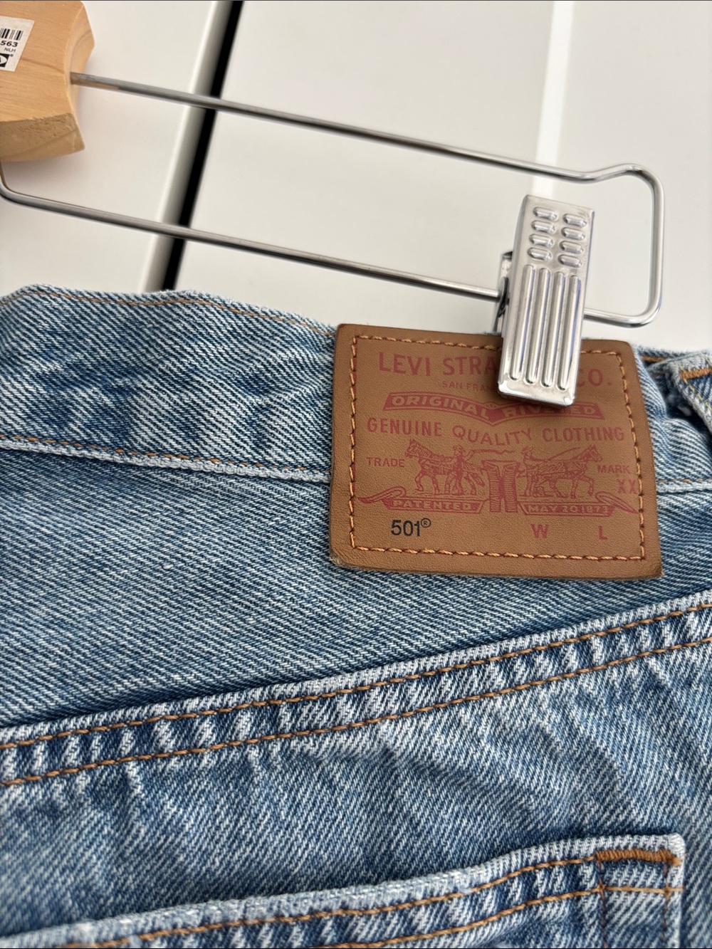 Levi's Light Blue Distressed Denim Cutoff Shorts - Picture 4 of 8